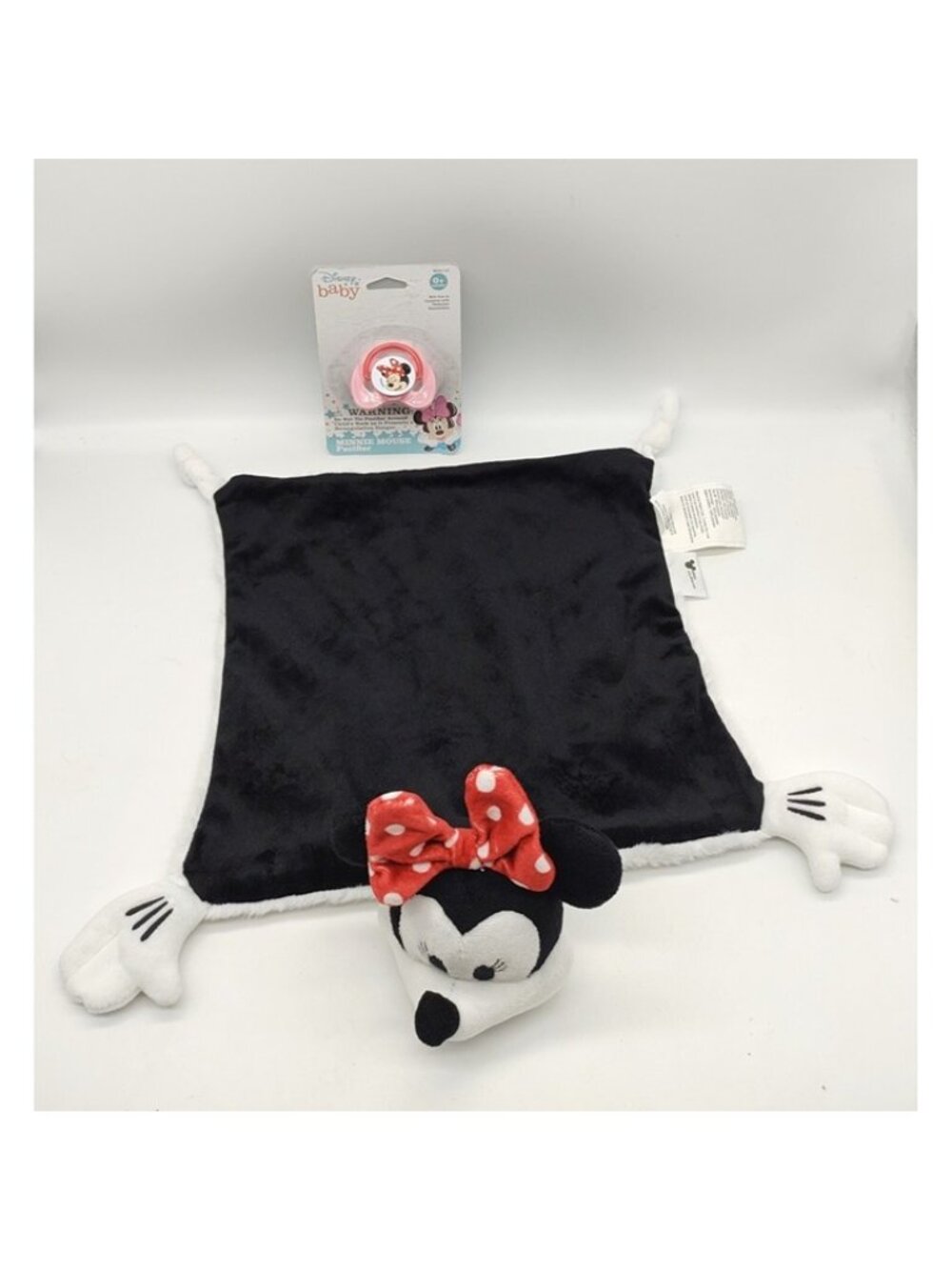 Pottery Barn Kids Minnie Mouse Security Blanket Lovey Fleece Disney Pacifier